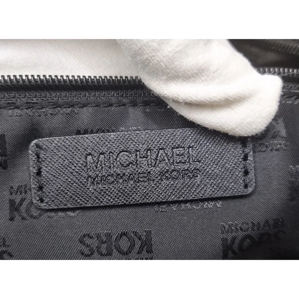 Michael Kors Black Crossgrain Leather Double Handle Small Tote Bag